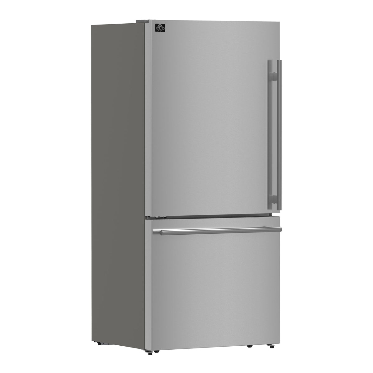 Forno Espresso Milano 31-Inch French Door Refrigerator with Bottom Freezer, 17.2 cu ft, Left Swing, Ice Maker, Stainless Steel, Model FFFFD1786-31S