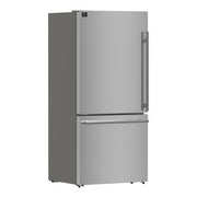 Forno Espresso Milano 31-Inch French Door Refrigerator with Bottom Freezer, 17.2 cu ft, Left Swing, Ice Maker, Stainless Steel, Model FFFFD1786-31S