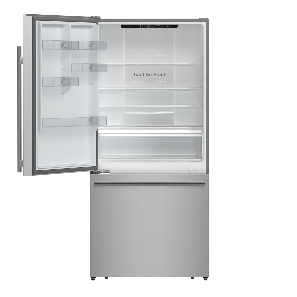 Forno Espresso Milano 31-Inch French Door Refrigerator with Bottom Freezer, 17.2 cu ft, Left Swing, Ice Maker, Stainless Steel, Model FFFFD1786-31S