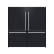 FORNO Milano 62" Side-by-Side Refrigerator, 34.4 cu ft, Ice Maker, Black with Stainless Steel Accents (FFFFD1787-60BLK)