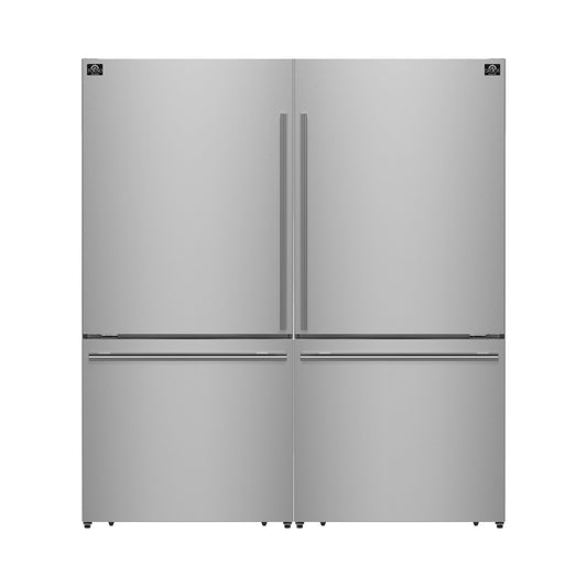 FORNO Milano 62-Inch 34.4 Cu. Ft. Side-by-Side Refrigerator with Ice Maker, Stainless Steel (FFFFD1787-60S)