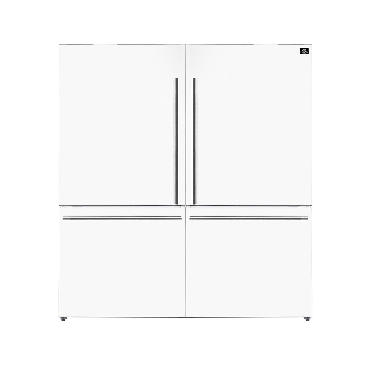 FORNO Milano 62-Inch Side-by-Side Refrigerator, 34.4 cu. ft., Ice Maker, White with Stainless Steel Accents (Model FFFFD1787-60WHT)