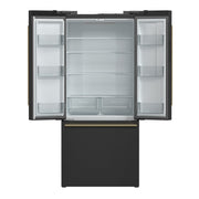 Forno Gallipoli 30-Inch Refrigerator with Ice Maker, 17.5 Cu. Ft., Black with Antique Brass Handles (Model FFFFD1974-31BLK)