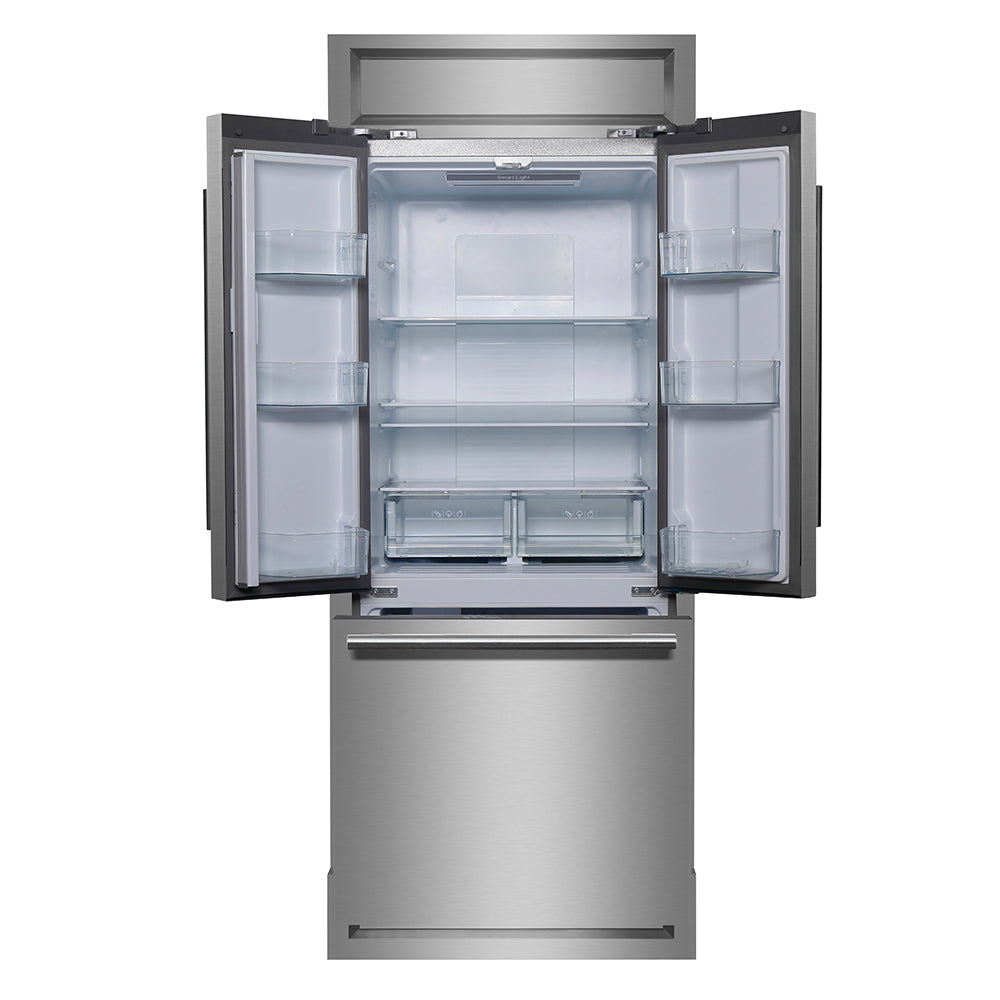 Forno Gallipoli 35-Inch Built-In French Door Refrigerator, 17.5 cu ft, Stainless Steel, Ice Maker, Model FFFFD1974-35MG