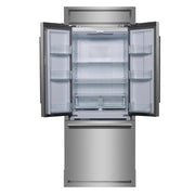 Forno Gallipoli 35-Inch Built-In French Door Refrigerator, 17.5 cu ft, Stainless Steel, Ice Maker, Model FFFFD1974-35MG