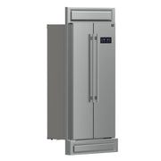 FORNO Salerno 37-Inch Built-In Side-by-Side Refrigerator, 15.6 cu ft, Stainless Steel, with Modern Trim Kit (FFRBI1805-37MG)