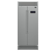 Forno Salerno 37-Inch Side-by-Side Built-In Refrigerator, 15.6 Cu. Ft., Stainless Steel with Grill Trim Kit (Model FFRBI1805-37SG)