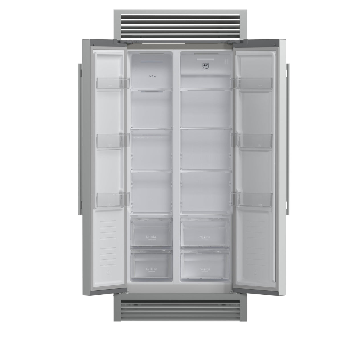 Forno Salerno 37-Inch Side-by-Side Built-In Refrigerator, 15.6 Cu. Ft., Stainless Steel with Grill Trim Kit (Model FFRBI1805-37SG)
