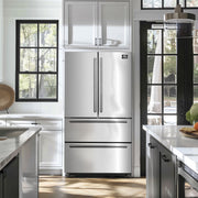 Forno Moena 40-Inch Built-In French Door Refrigerator, 19.2 cu. ft., Stainless Steel, Ice Maker, Modern Trim Kit (Model FFRBI1820-40MG)