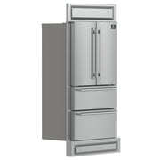 Forno Moena 40-Inch Built-In French Door Refrigerator, 19.2 cu. ft., Stainless Steel, Ice Maker, Modern Trim Kit (Model FFRBI1820-40MG)