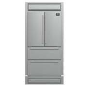 Forno Moena 40-Inch Built-In French Door Refrigerator, 19.2 cu. ft., Stainless Steel, Ice Maker, Modern Trim Kit (Model FFRBI1820-40MG)