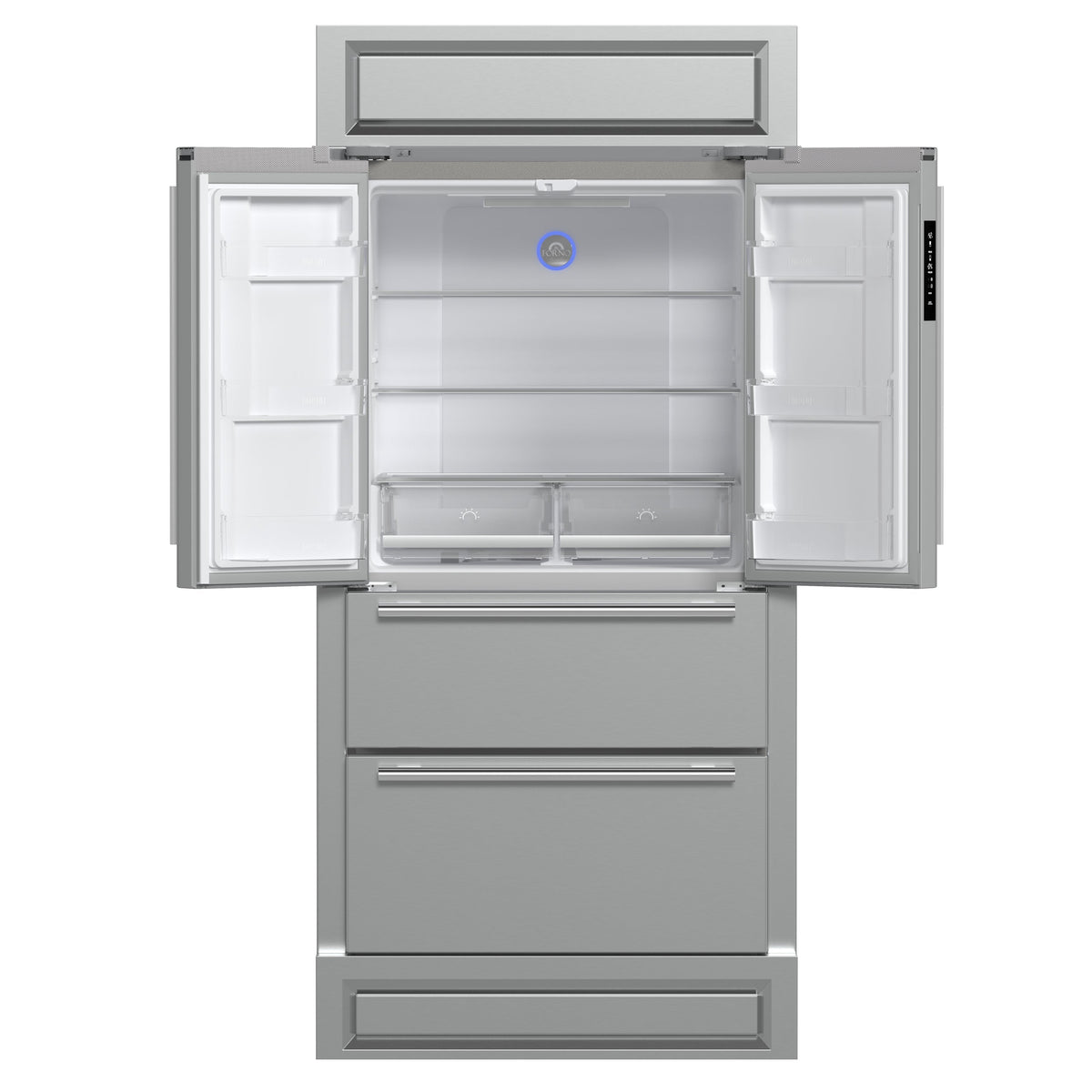 Forno Moena 40-Inch Built-In French Door Refrigerator, 19.2 cu. ft., Stainless Steel, Ice Maker, Modern Trim Kit (Model FFRBI1820-40MG)