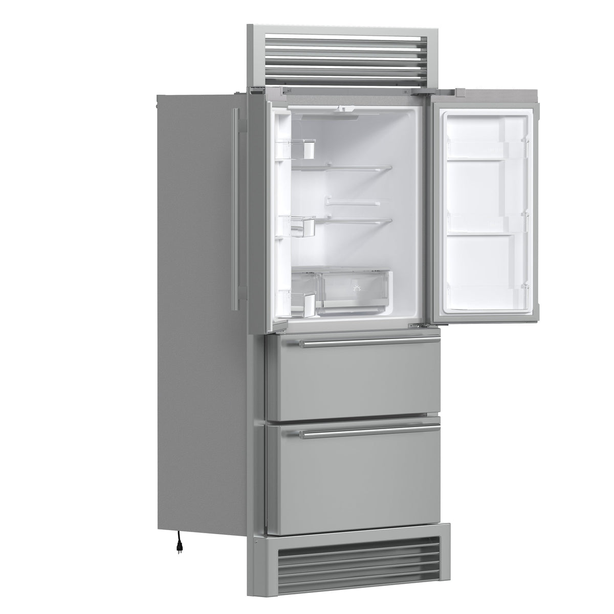 Forno Moena 40-Inch Built-In French Door Refrigerator, 19.2 cu ft, Stainless Steel, Ice Maker, Trim Kit (FFRBI1820-40SG)