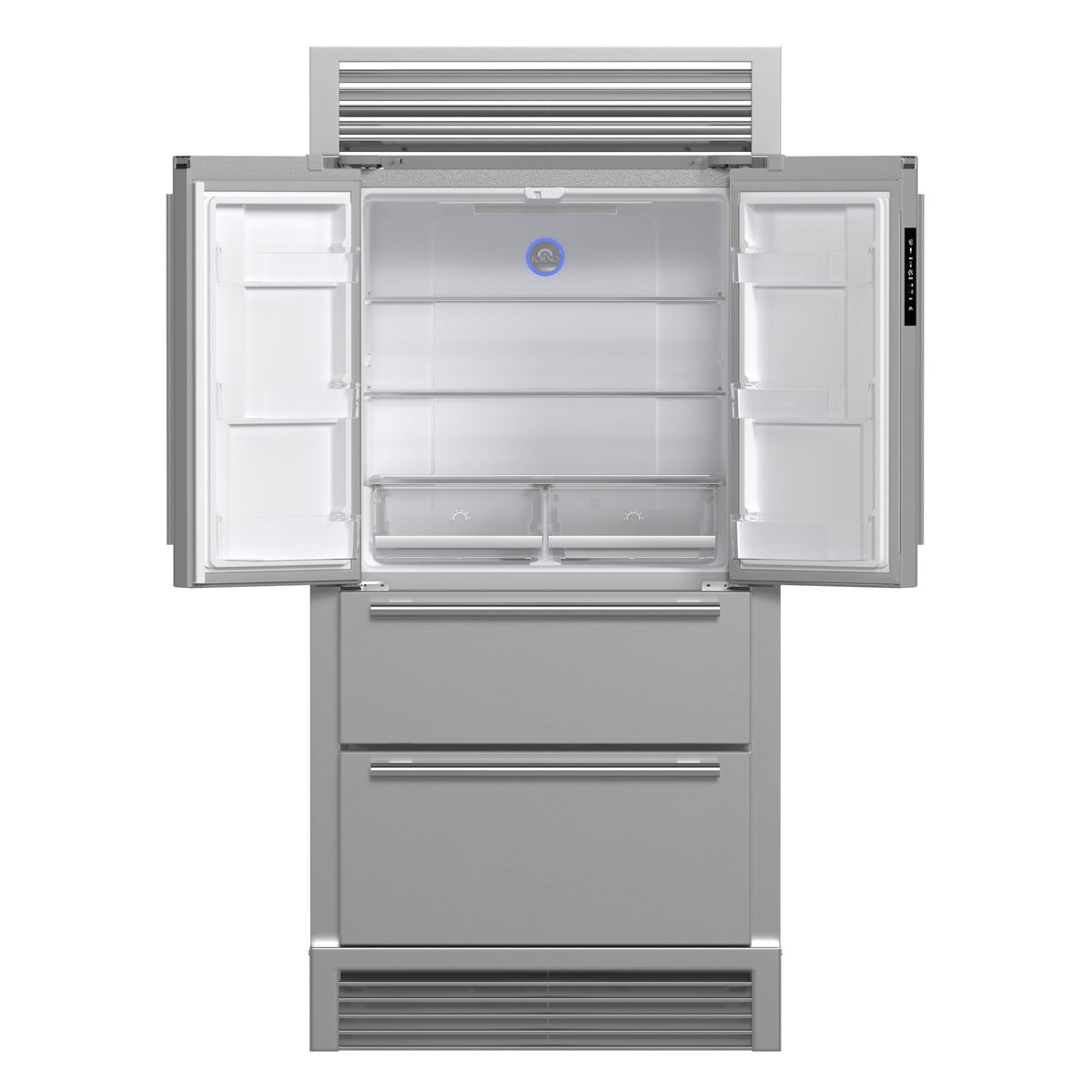 Forno Moena 40-Inch Built-In French Door Refrigerator, 19.2 cu ft, Stainless Steel, Ice Maker, Trim Kit (FFRBI1820-40SG)