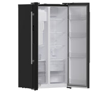 Forno Salerno 36-Inch Side-by-Side Refrigerator, 20 cu. ft., Water & Ice Dispenser, Black with Stainless Steel Handles, FFRBI1844-36BLK