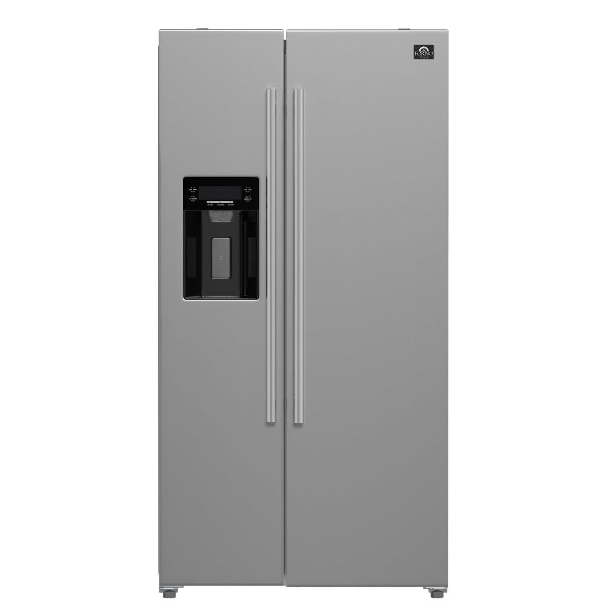 Forno Salerno 36-Inch Built-In Side-by-Side Refrigerator, 20 Cu. Ft., Water and Ice Dispenser, Model FFRBI1844-36SB
