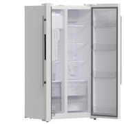 Forno Salerno 36" Side-by-Side Refrigerator, 20 cu. ft., White, External Water & Ice Dispenser, Stainless Steel Handles, FFRBI1844-36WHT