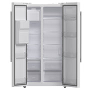 Forno Salerno 36" Side-by-Side Refrigerator, 20 cu. ft., White, External Water & Ice Dispenser, Stainless Steel Handles, FFRBI1844-36WHT