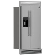 Forno Salerno 40-Inch Built-In Side-by-Side Refrigerator, 20 Cu. Ft., Water & Ice Dispenser, Stainless Steel with Grill Trim Kit (FFRBI1844-40SG)