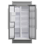 Forno Salerno 40-Inch Built-In Side-by-Side Refrigerator, 20 Cu. Ft., Water & Ice Dispenser, Stainless Steel with Grill Trim Kit (FFRBI1844-40SG)