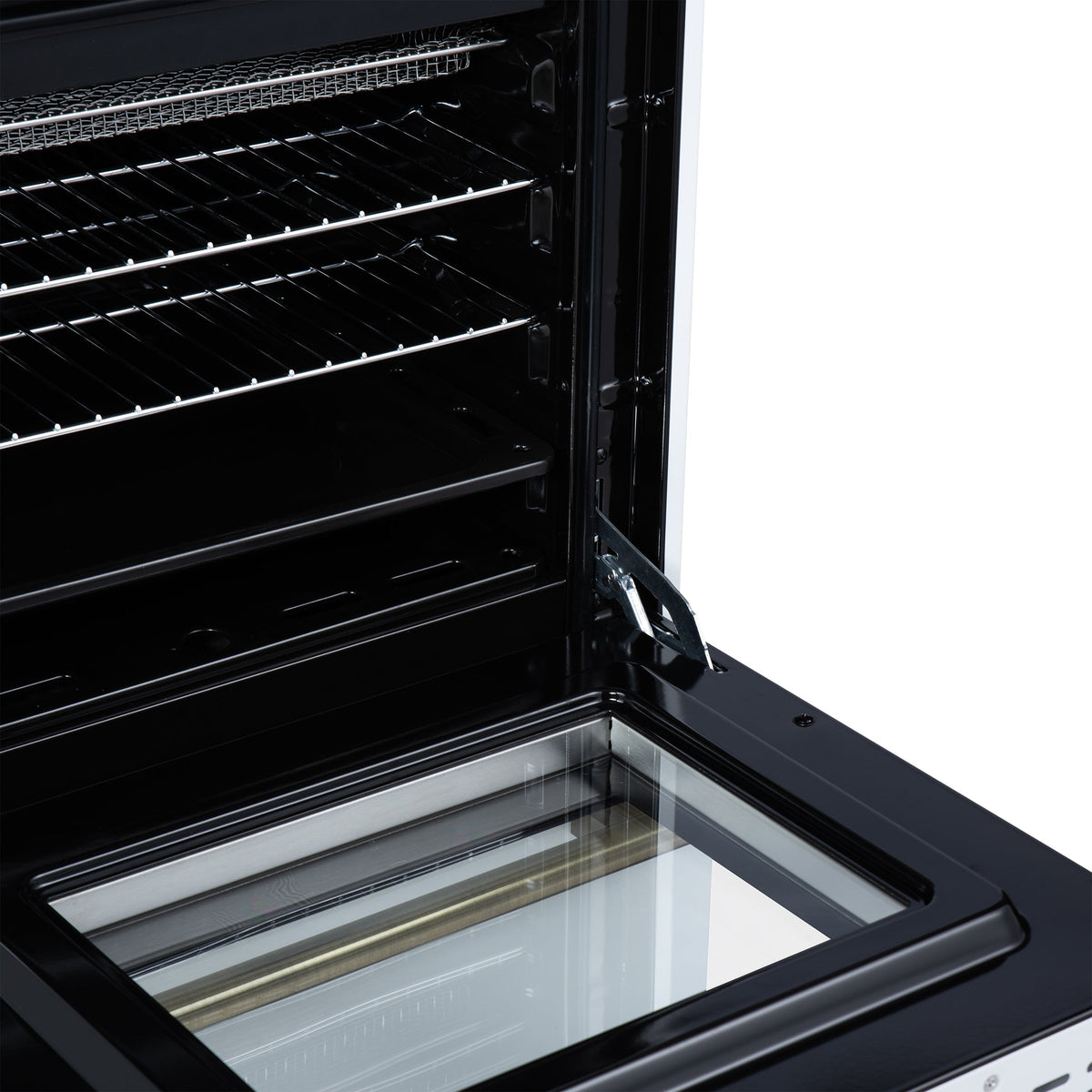 FORNO Breno 24-Inch Freestanding Gas Range, 2.3 cu. ft. Oven, 4 Sealed Burners, Storage Drawer, Air Fryer Kit, White with Antique Brass Accents (Model FFSGS6272-24WHT)