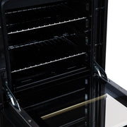 Forno Lamazze 20-Inch Freestanding Gas Range, 2.05 Cu. Ft. Oven, 4 Sealed Burners, Black with Antique Brass Accents (Model FFSGS6265-20BLK)