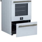 Forno Lamazze 20-Inch Freestanding Gas Range, 2.05 cu. ft. Oven, 4 Sealed Burners, White with Antique Brass Accents (Model FFSGS6265-20WHT)