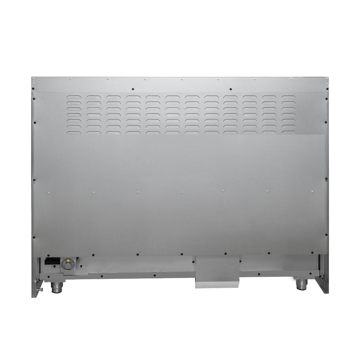Forno Galiano 48-Inch French Door Gas Range, 6.58 cu. ft., 8 Sealed Burners with Griddle, White with Antique Brass Accents (Model FFSGS6444-48WHT)
