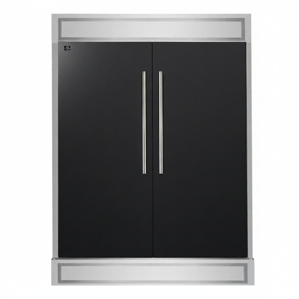 FORNO Maderno 60-Inch Convertible Refrigerator Freezer Combo, 27.2 cu ft, Dual Zone, Black with Stainless Steel Handles, Trim Kit Included – FFFFD1722-60MG-BLK