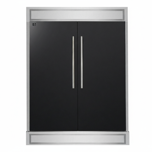 FORNO Maderno 60-Inch Convertible Refrigerator Freezer Combo, 27.2 cu ft, Dual Zone, Black with Stainless Steel Handles, Trim Kit Included – FFFFD1722-60MG-BLK
