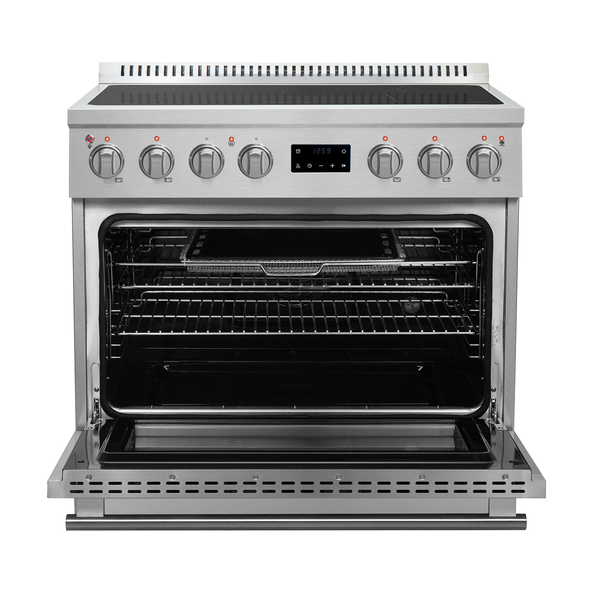 Forno Torino 36" Induction Range, 5.36 cu. ft. True Convection Oven with Air Fry and Sous Vide, Stainless Steel, 240V (FFSIN0936-36)