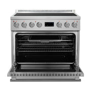 Forno Torino 36" Induction Range, 5.36 cu. ft. True Convection Oven with Air Fry and Sous Vide, Stainless Steel, 240V (FFSIN0936-36)