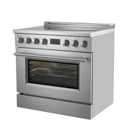 Forno Torino 36" Induction Range, 5.36 cu. ft. True Convection Oven with Air Fry and Sous Vide, Stainless Steel, 240V (FFSIN0936-36)