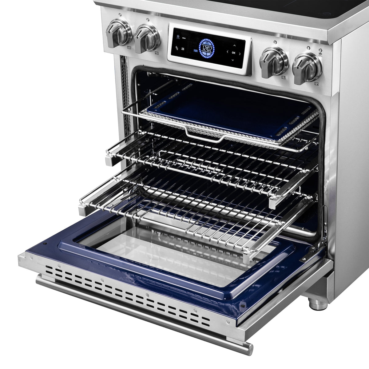 Forno Maximus 30-Inch Induction Range with 4.32 cu. ft. Oven, Air Fry, Air Sous Vide, True Convection, Digital Display – Model FFSIN0968-30