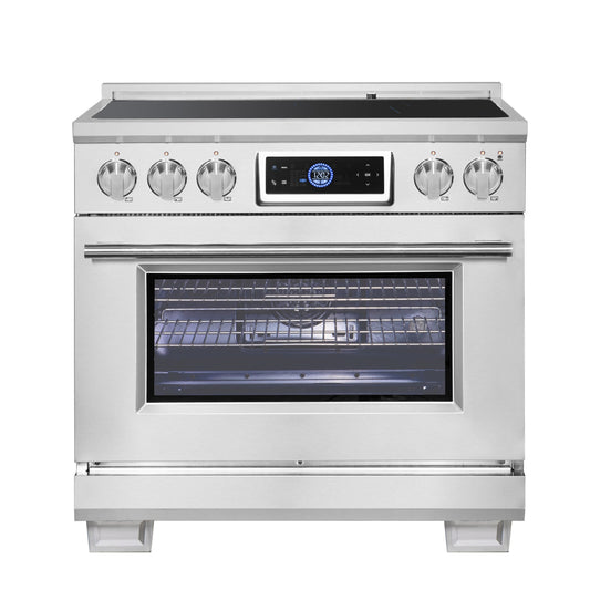 FORNO Maximus 36-Inch Induction Range, 5.36 cu. ft. Convection Oven with Air Fry and Sous Vide, Digital Display (Model FFSIN0968-36)