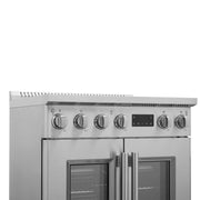 FORNO Torino 30-Inch Induction Range with French Door, 4.32 cu. ft. True Convection Oven, Air Fry & Sous Vide, Stainless Steel, 240V (FFSIN0950-30)