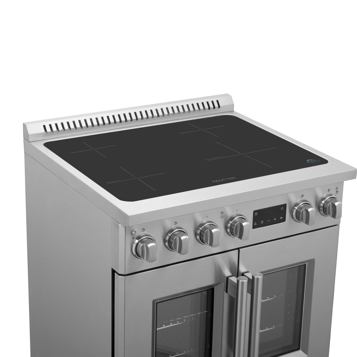 FORNO Torino 30-Inch Induction Range with French Door, 4.32 cu. ft. True Convection Oven, Air Fry & Sous Vide, Stainless Steel, 240V (FFSIN0950-30)