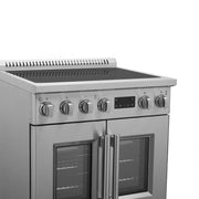 FORNO Torino 30-Inch Induction Range with French Door, 4.32 cu. ft. True Convection Oven, Air Fry & Sous Vide, Stainless Steel, 240V (FFSIN0950-30)