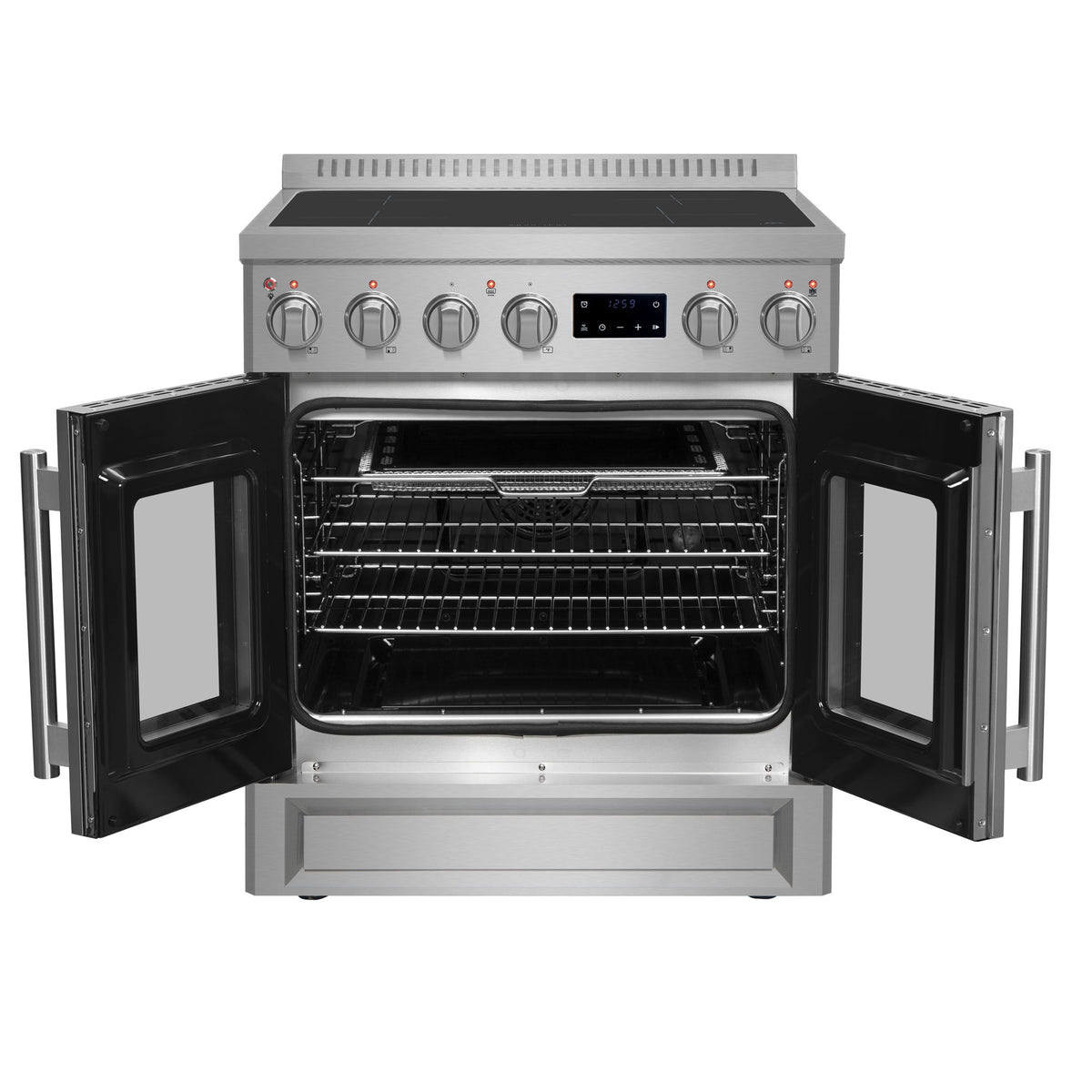 FORNO Torino 30-Inch Induction Range with French Door, 4.32 cu. ft. True Convection Oven, Air Fry & Sous Vide, Stainless Steel, 240V (FFSIN0950-30)