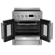 FORNO Torino 30-Inch Induction Range with French Door, 4.32 cu. ft. True Convection Oven, Air Fry & Sous Vide, Stainless Steel, 240V (FFSIN0950-30)