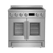 FORNO Torino 30-Inch Induction Range with French Door, 4.32 cu. ft. True Convection Oven, Air Fry & Sous Vide, Stainless Steel, 240V (FFSIN0950-30)