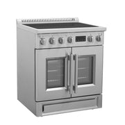 FORNO Torino 30-Inch Induction Range with French Door, 4.32 cu. ft. True Convection Oven, Air Fry & Sous Vide, Stainless Steel, 240V (FFSIN0950-30)