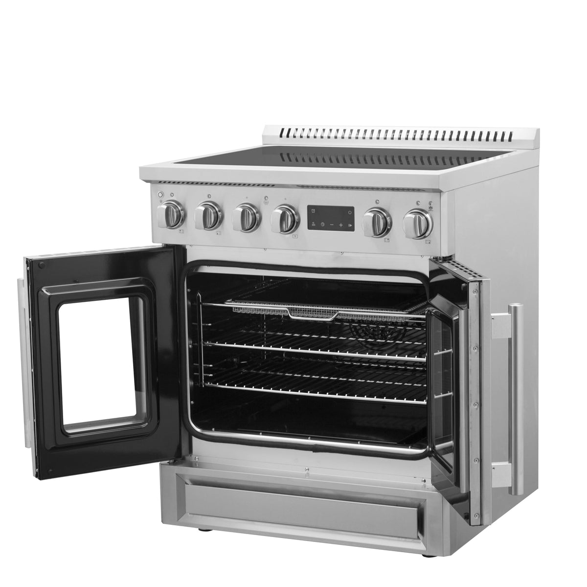 FORNO Torino 30-Inch Induction Range with French Door, 4.32 cu. ft. True Convection Oven, Air Fry & Sous Vide, Stainless Steel, 240V (FFSIN0950-30)