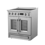 FORNO Torino 30-Inch Induction Range with French Door, 4.32 cu. ft. True Convection Oven, Air Fry & Sous Vide, Stainless Steel, 240V (FFSIN0950-30)