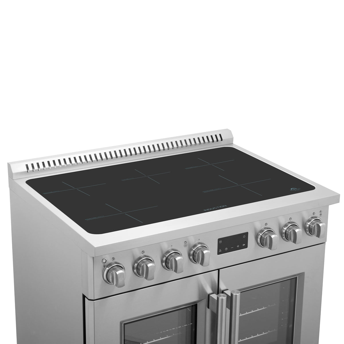 Forno Torino 36-Inch Induction Range with French Door Oven, 5.36 cu. ft., True Convection, Air Fry, Air Sous Vide, Stainless Steel, 240V (FFSIN0950-36)