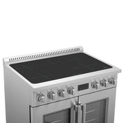 Forno Torino 36-Inch Induction Range with French Door Oven, 5.36 cu. ft., True Convection, Air Fry, Air Sous Vide, Stainless Steel, 240V (FFSIN0950-36)