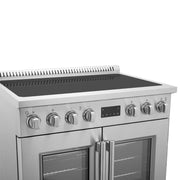 Forno Torino 36-Inch Induction Range with French Door Oven, 5.36 cu. ft., True Convection, Air Fry, Air Sous Vide, Stainless Steel, 240V (FFSIN0950-36)