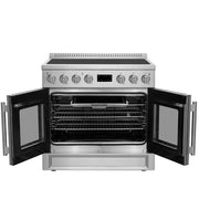 Forno Torino 36-Inch Induction Range with French Door Oven, 5.36 cu. ft., True Convection, Air Fry, Air Sous Vide, Stainless Steel, 240V (FFSIN0950-36)