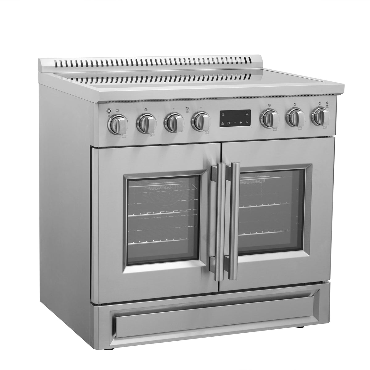 Forno Torino 36-Inch Induction Range with French Door Oven, 5.36 cu. ft., True Convection, Air Fry, Air Sous Vide, Stainless Steel, 240V (FFSIN0950-36)