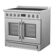 Forno Torino 36-Inch Induction Range with French Door Oven, 5.36 cu. ft., True Convection, Air Fry, Air Sous Vide, Stainless Steel, 240V (FFSIN0950-36)